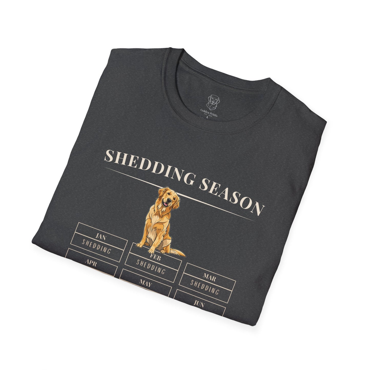 Golden Retriever Shedding Season Calendar Shirt | Funny Dog Hair T-Shirt for Pet Parents