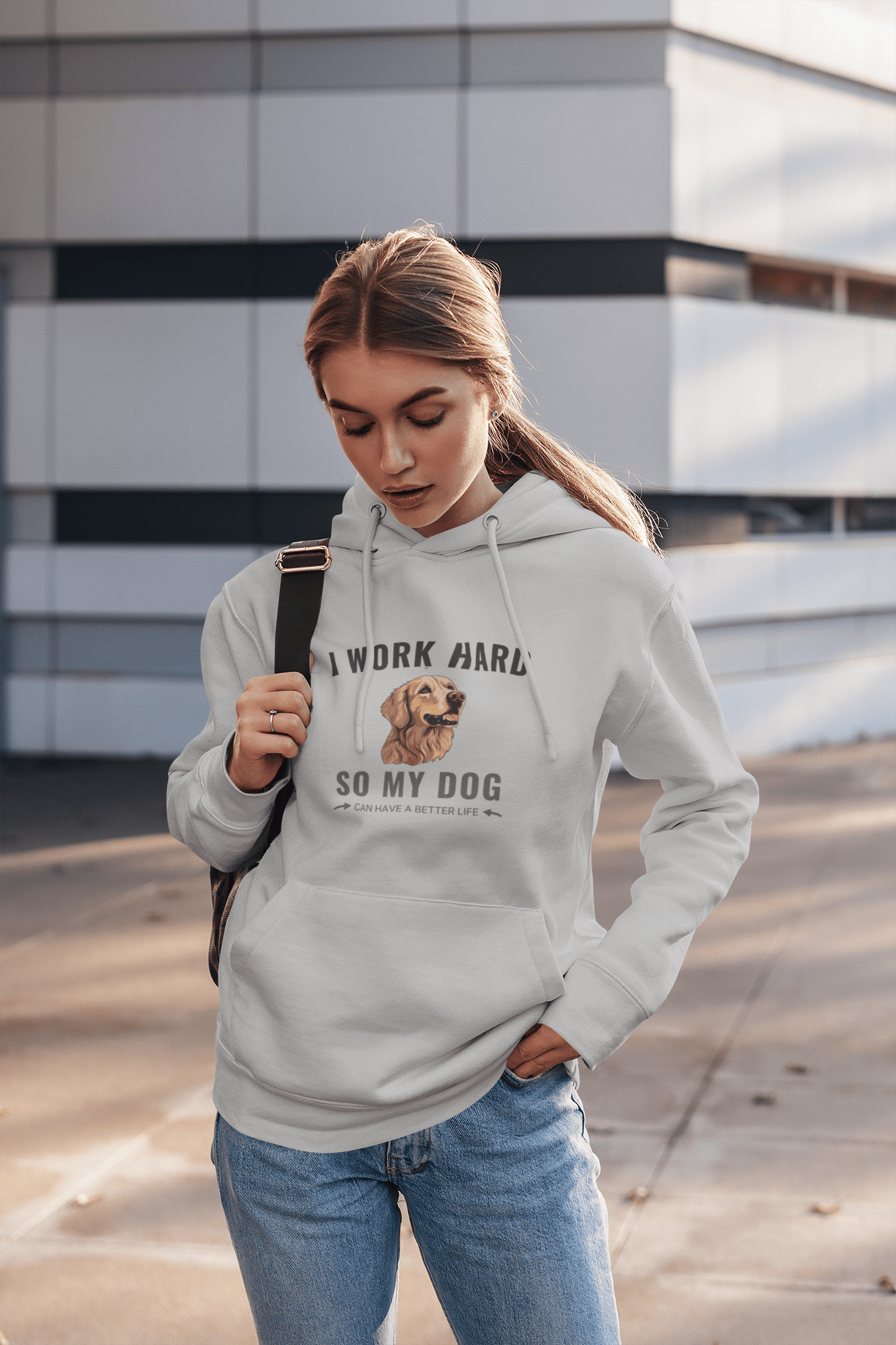 Hoodie – I Work Hard So My Dog Can Have a Better Life | Golden Retriever Gift