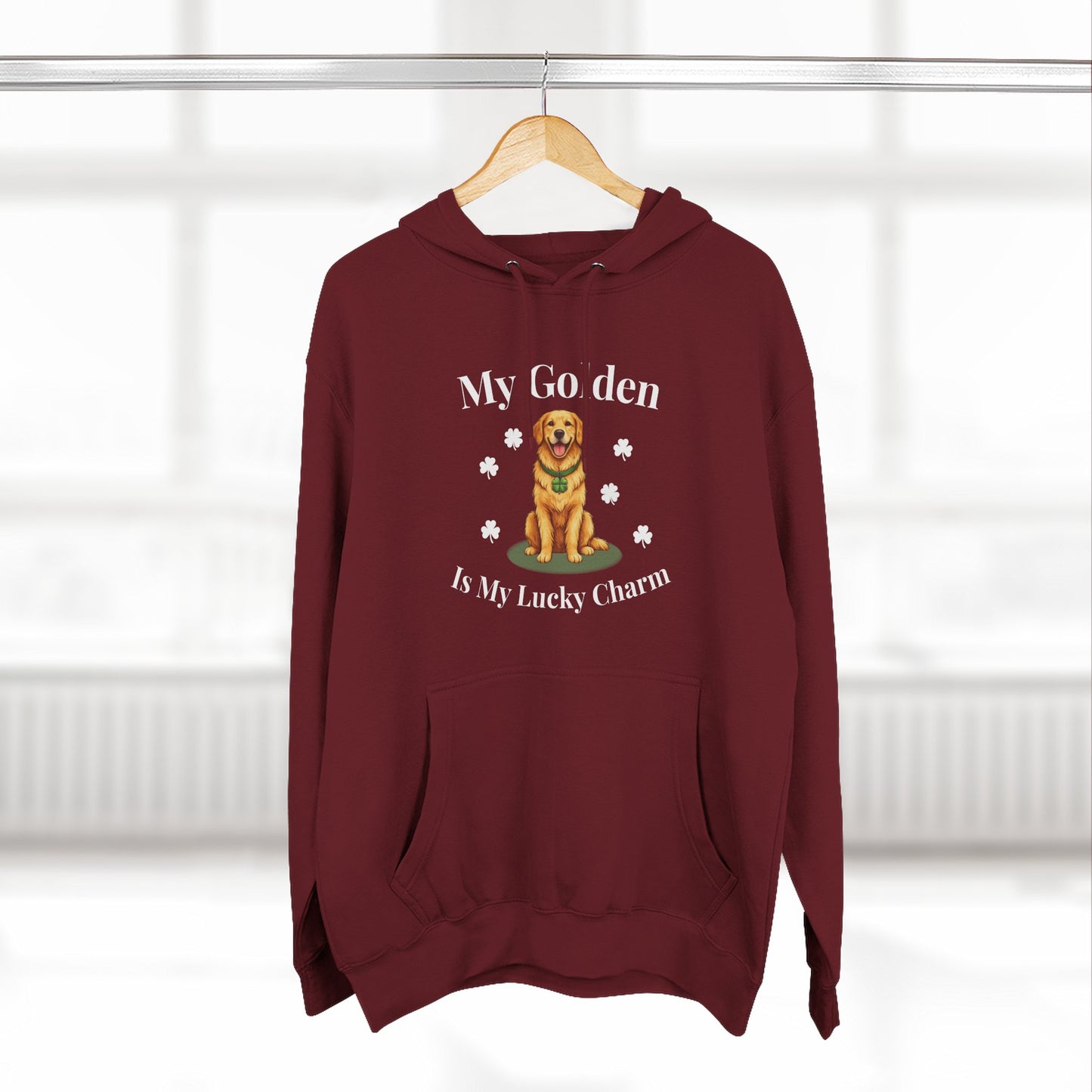 Hoodie — “My Golden Is My Lucky Charm” St. Patrick’s Day Golden Retriever Sweatshirt