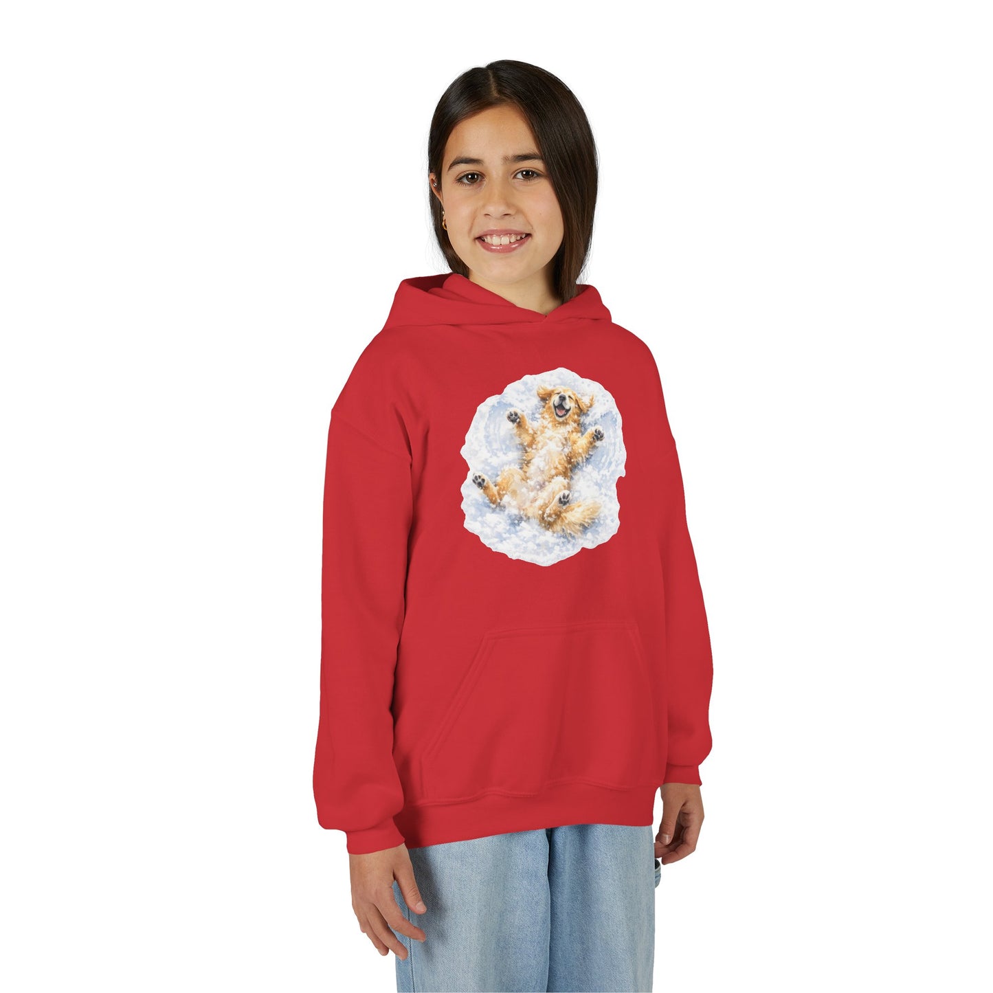 Youth Hoodie | Golden Retriever Snow Angel