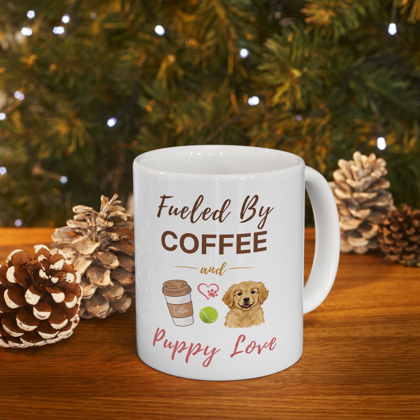Coffee Mug – Fueled by Coffee & Puppy Love | Golden Retriever Gift