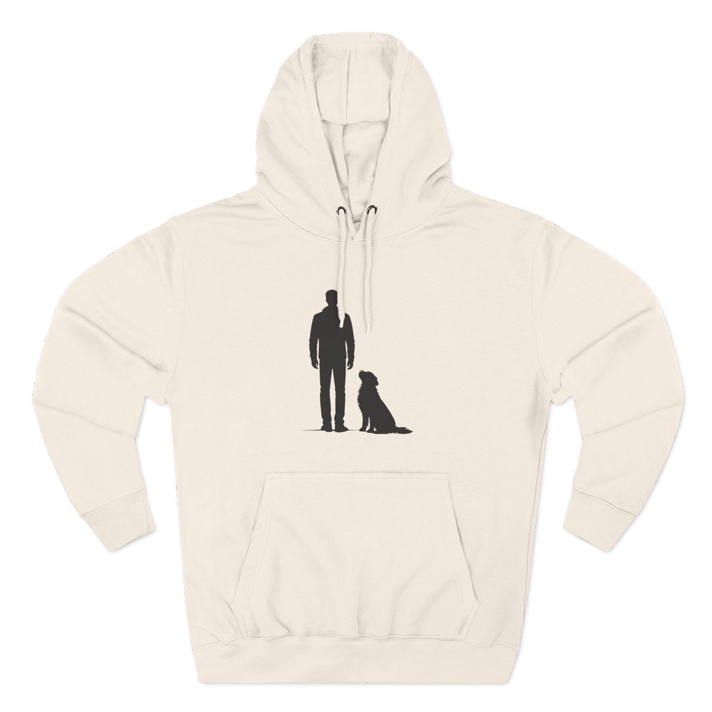 Man and Golden Retriever Silhouette Hoodie | Minimalist Dog Bond Pullover Sweatshirt