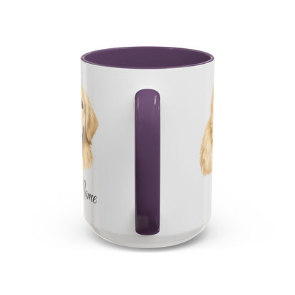 Personalized English Cream Golden Retriever Coffee Mug with Custom Dog Name (11oz & 15oz)