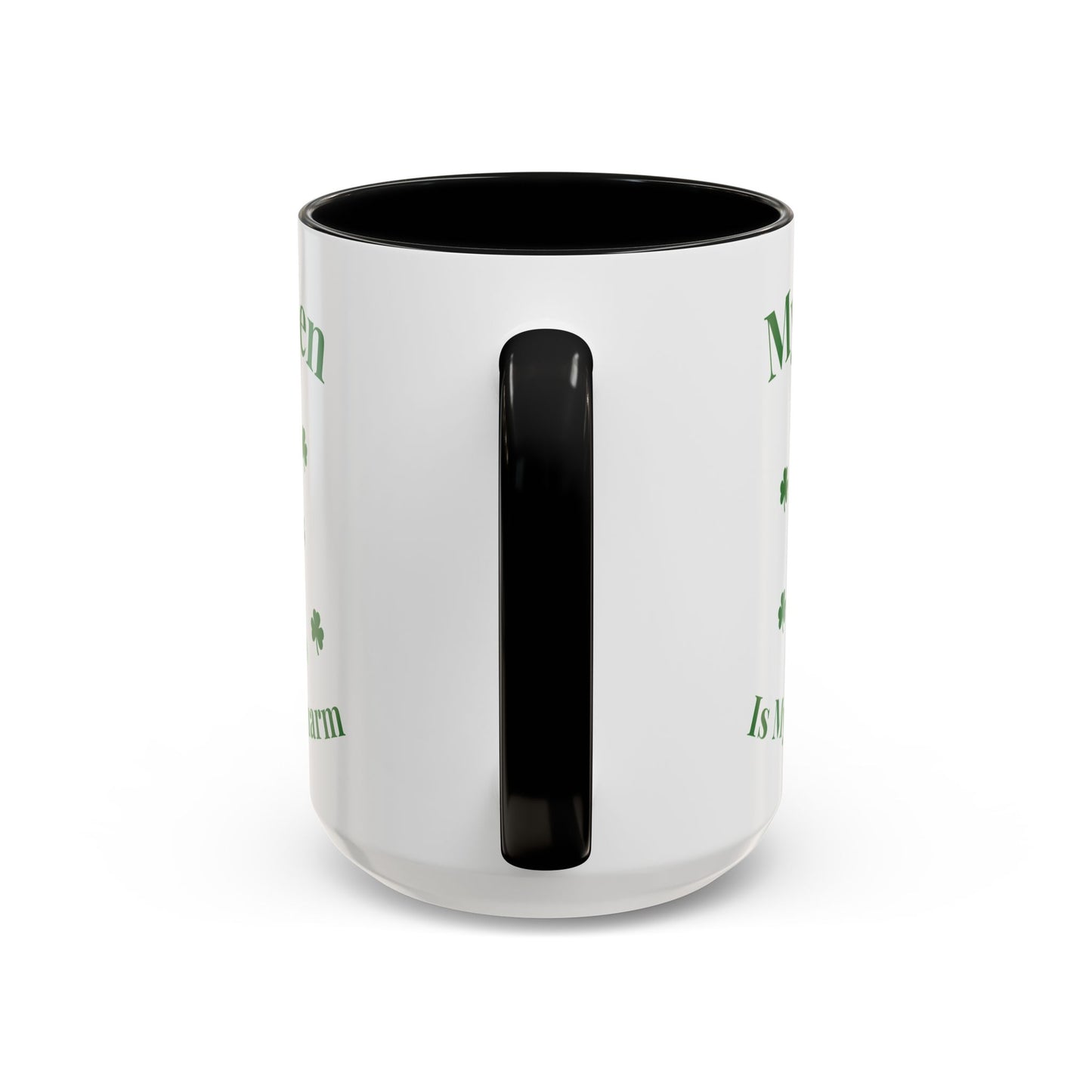 Accent Coffee Mug — “My Golden Is My Lucky Charm” St. Patrick’s Day Golden Retriever Mug