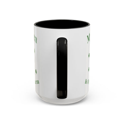 Accent Coffee Mug — “My Golden Is My Lucky Charm” St. Patrick’s Day Golden Retriever Mug