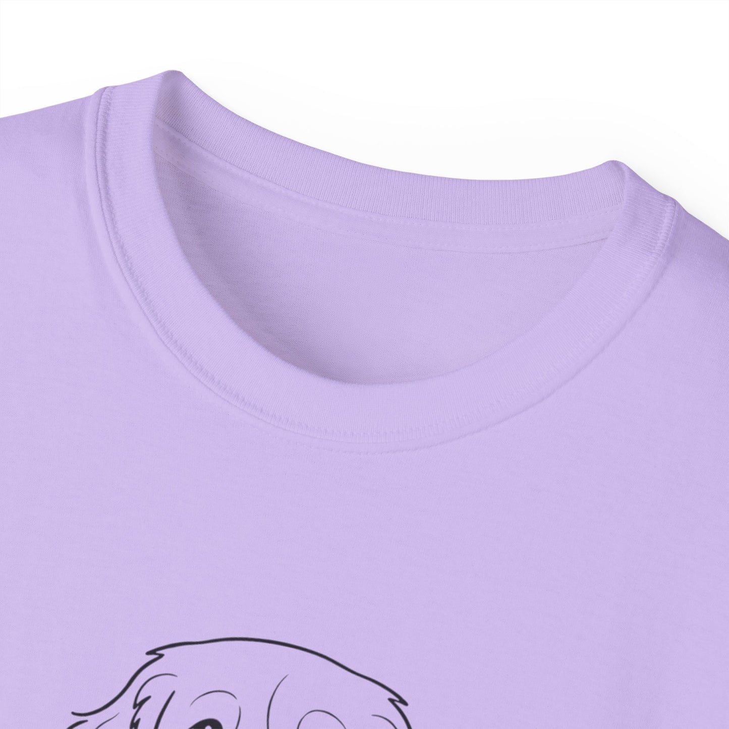 Dog Begging for Burger T-Shirt | Golden Retriever POV Line Art Tee
