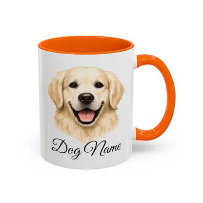 Personalized English Cream Golden Retriever Coffee Mug with Custom Dog Name (11oz & 15oz)