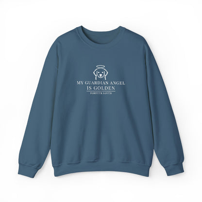 My Guardian Angel Is Golden Crewneck Sweatshirt | Memorial Dog Lover Pullover