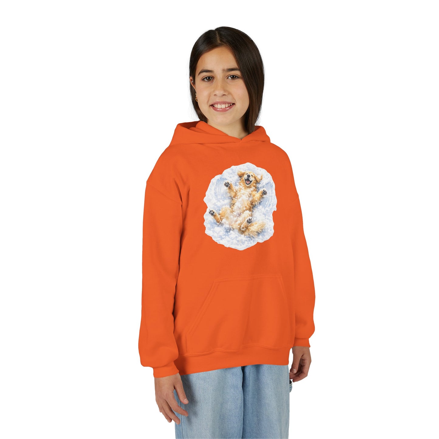 Youth Hoodie | Golden Retriever Snow Angel