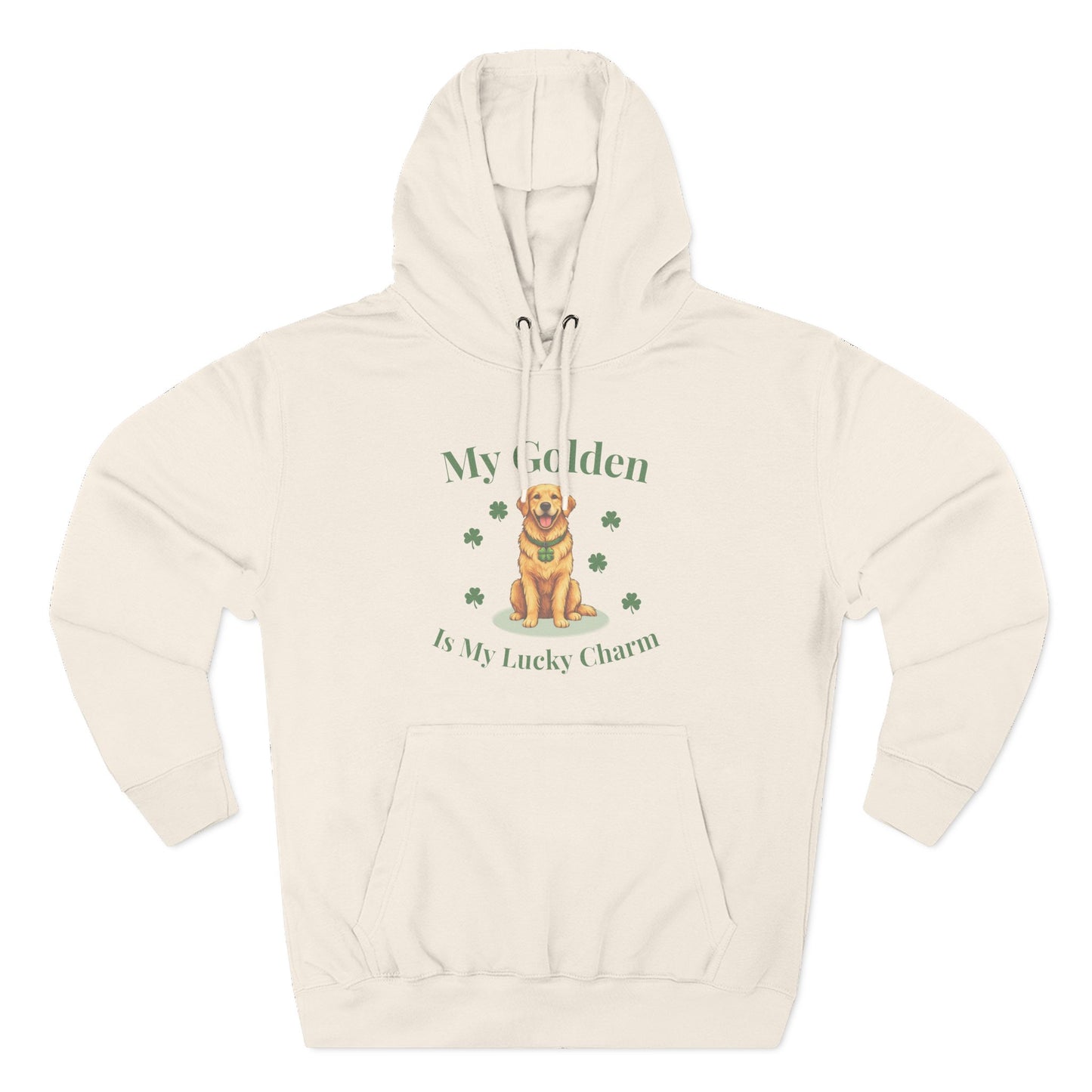 Hoodie — “My Golden Is My Lucky Charm” St. Patrick’s Day Golden Retriever Sweatshirt