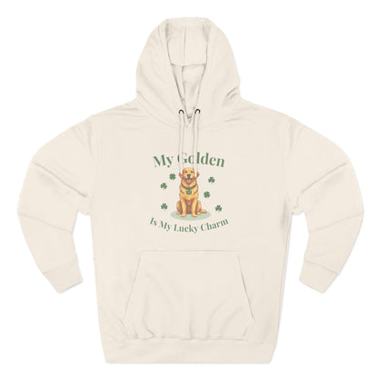 Hoodie — “My Golden Is My Lucky Charm” St. Patrick’s Day Golden Retriever Sweatshirt