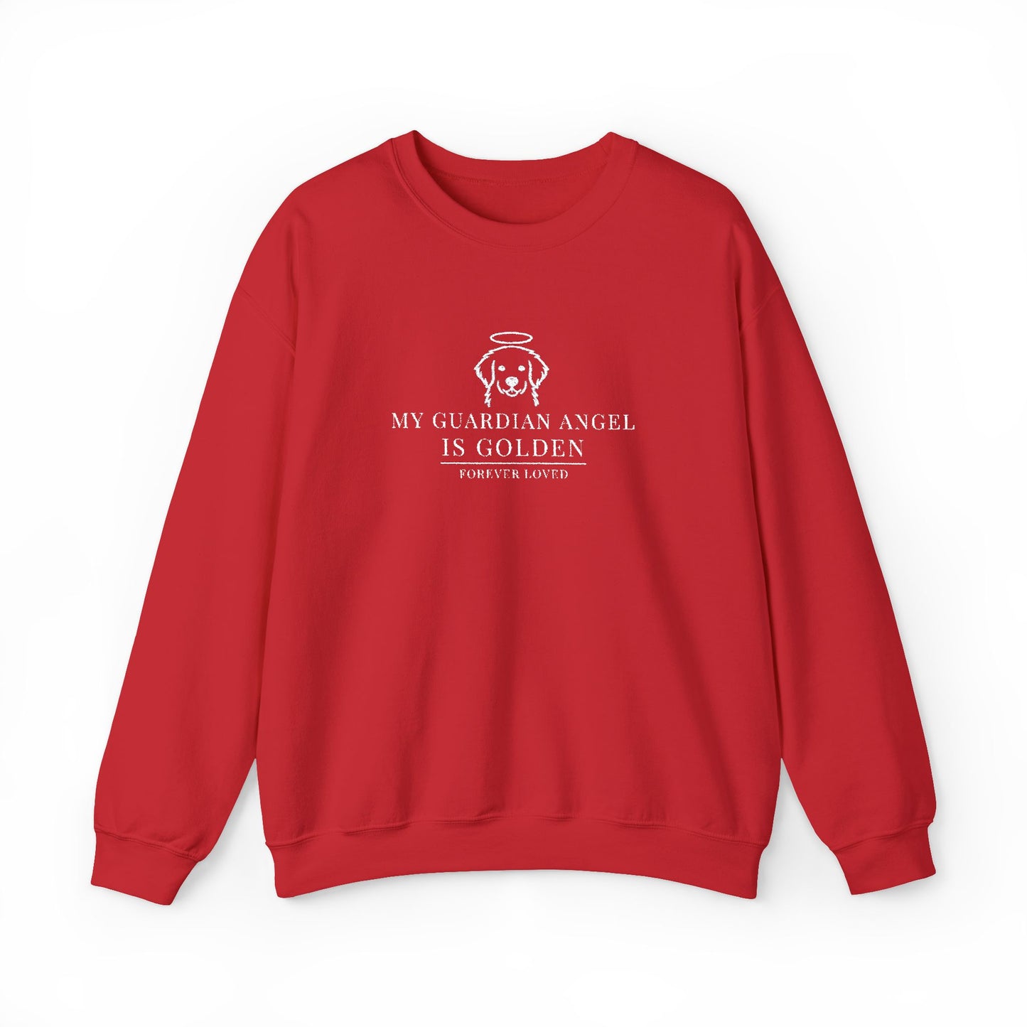 My Guardian Angel Is Golden Crewneck Sweatshirt | Memorial Dog Lover Pullover