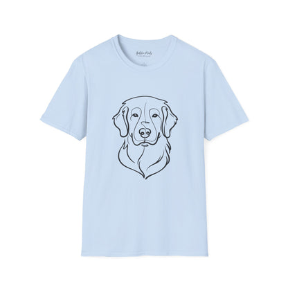 Golden Retriever Portrait Tee | Minimal Dog Art T-Shirt