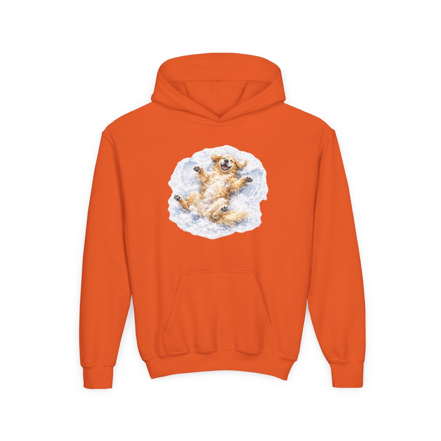 Youth Hoodie | Golden Retriever Snow Angel