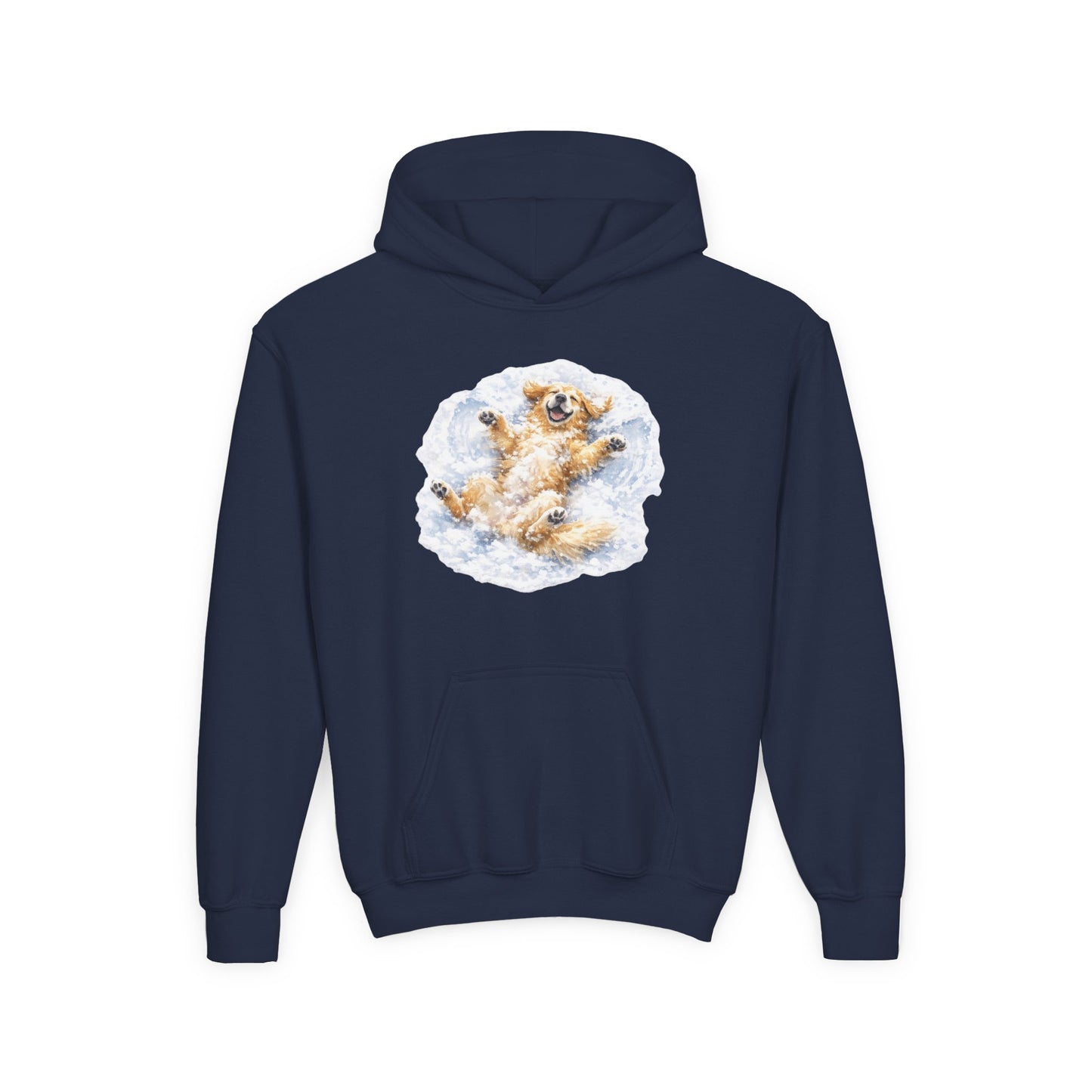 Youth Hoodie | Golden Retriever Snow Angel