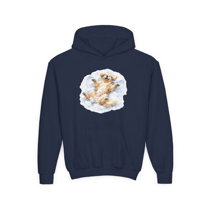 Youth Hoodie | Golden Retriever Snow Angel