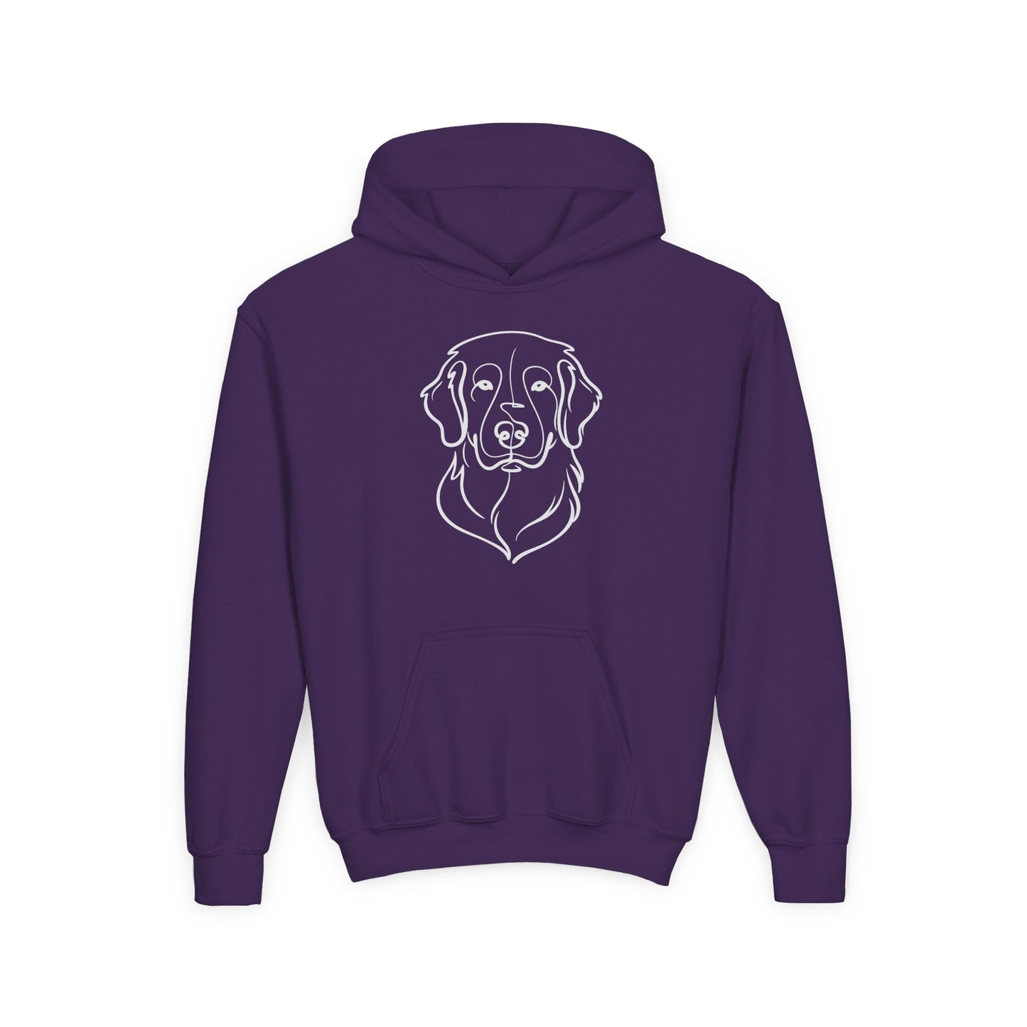 Youth Golden Retriever Line Art Hoodie | Minimal Dog Portrait Sweatshirt