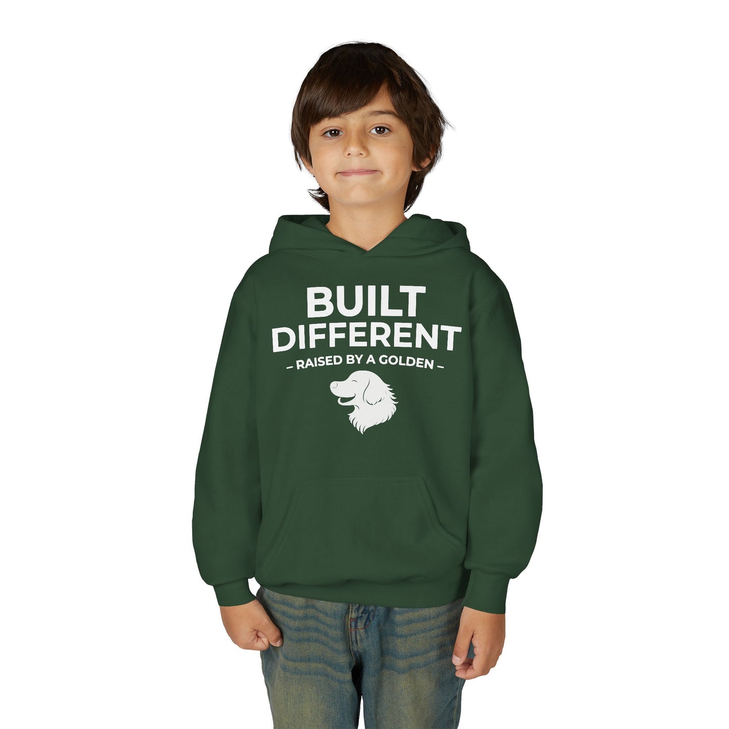 Built Different. Raised by a Golden | Kids Sweatshirt