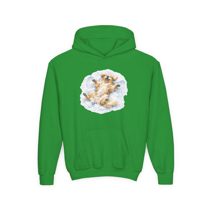 Youth Hoodie | Golden Retriever Snow Angel