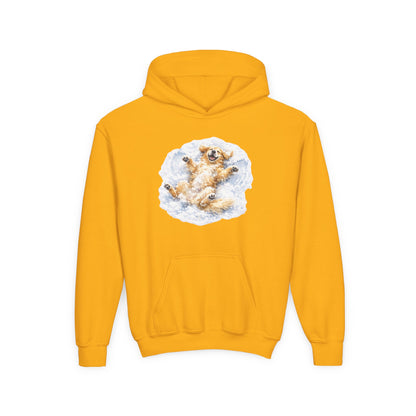 Youth Hoodie | Golden Retriever Snow Angel