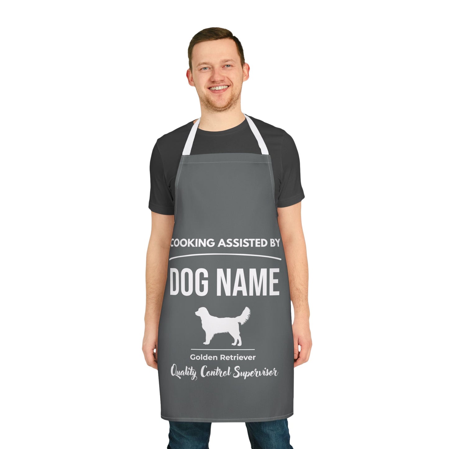 Personalized Golden Retriever Apron – Charcoal | Unique Gifts for Dog Lovers
