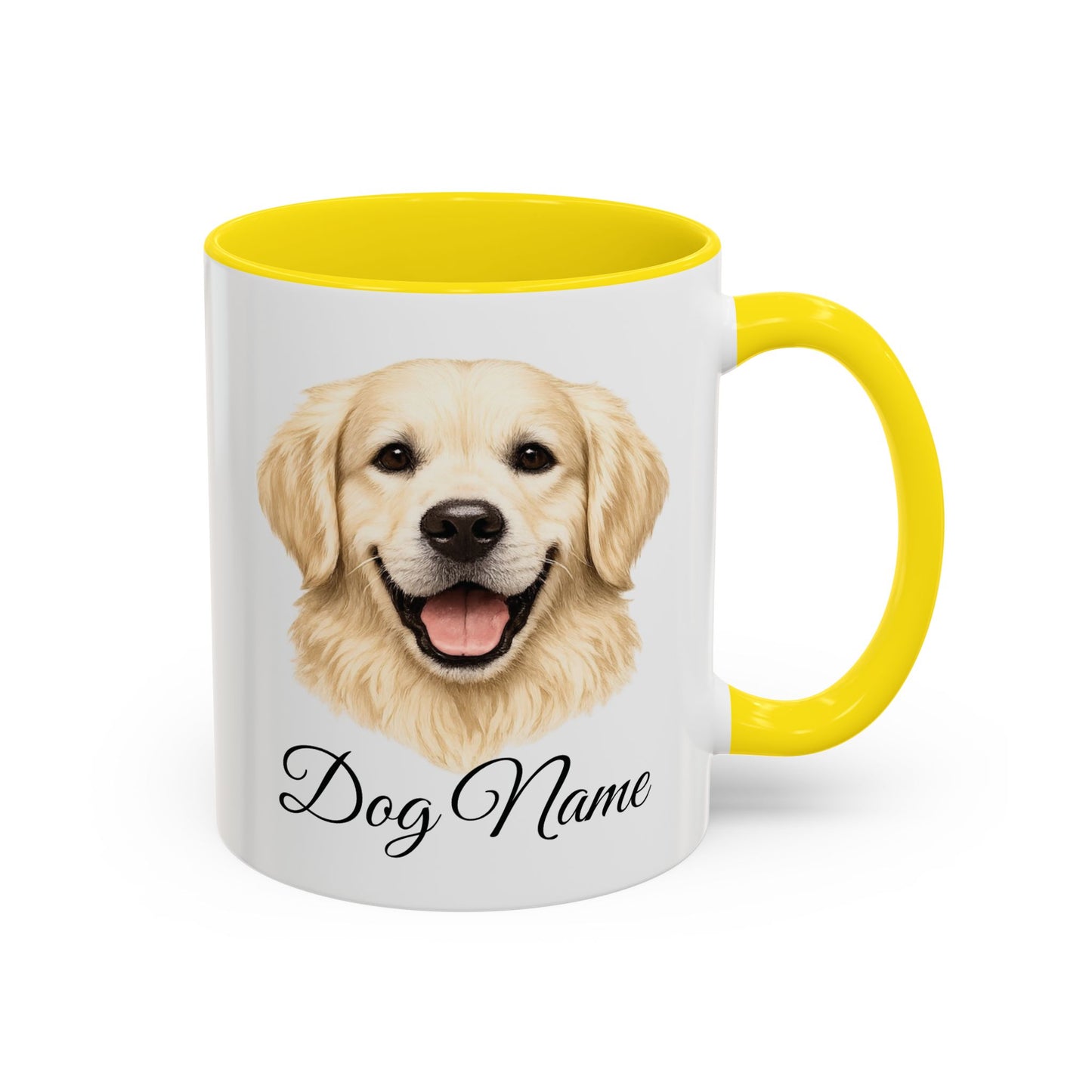 Personalized English Cream Golden Retriever Coffee Mug with Custom Dog Name (11oz & 15oz)