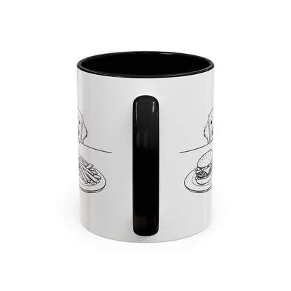Golden Retriever Burger POV Mug | Dog Begging for Food Coffee Cup (11oz / 15oz)