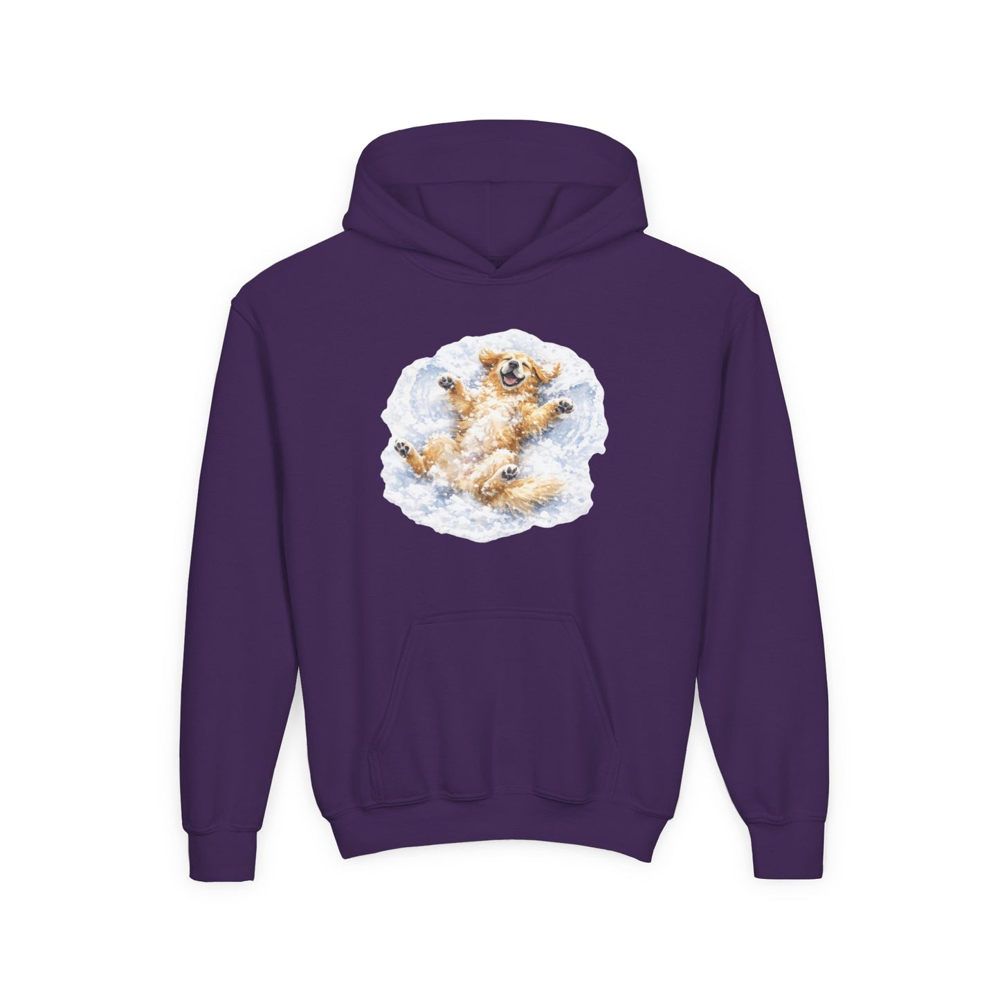 Youth Hoodie | Golden Retriever Snow Angel