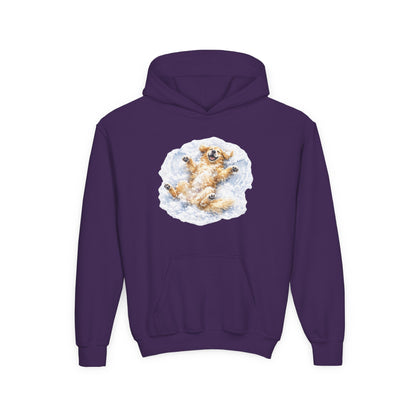 Youth Hoodie | Golden Retriever Snow Angel