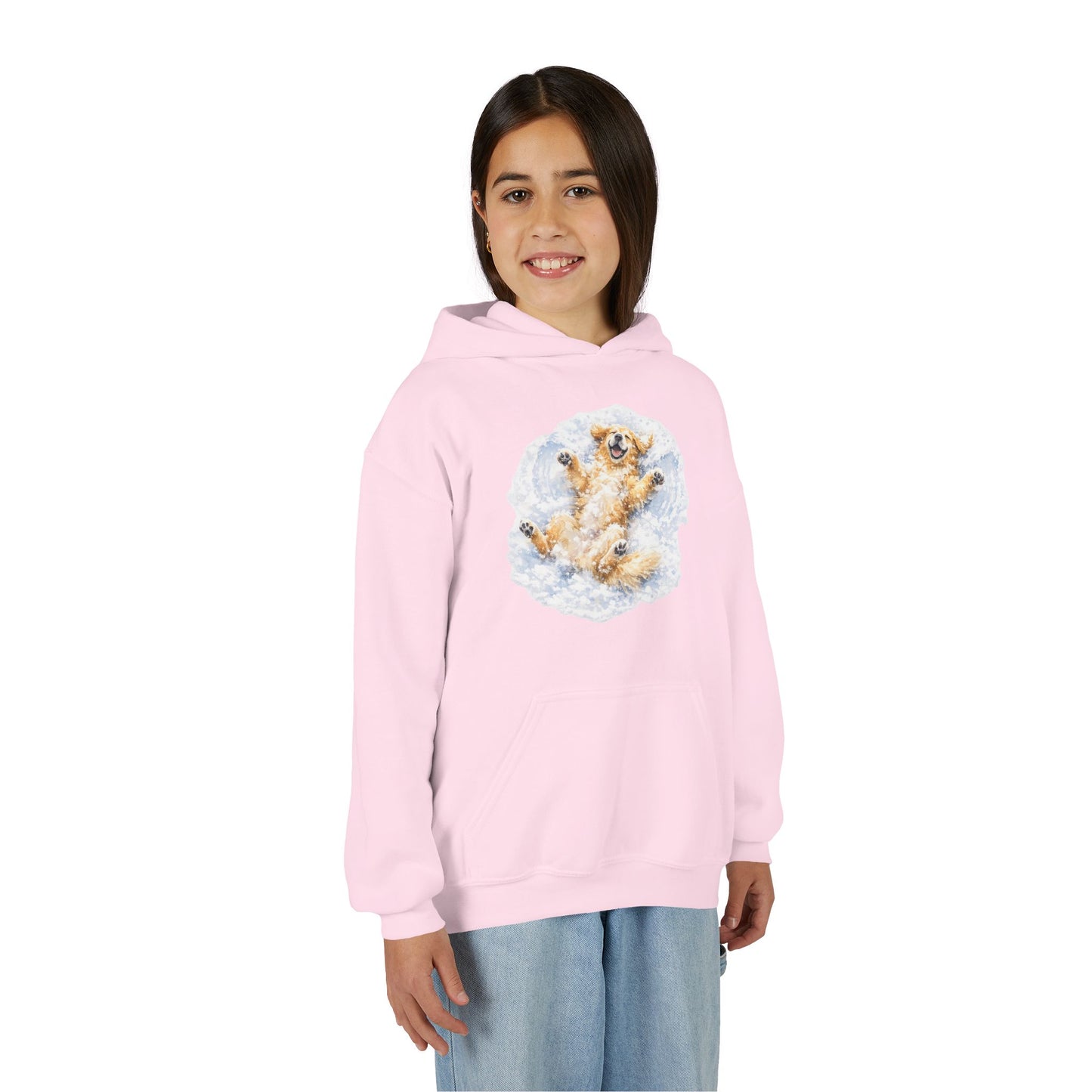Youth Hoodie | Golden Retriever Snow Angel