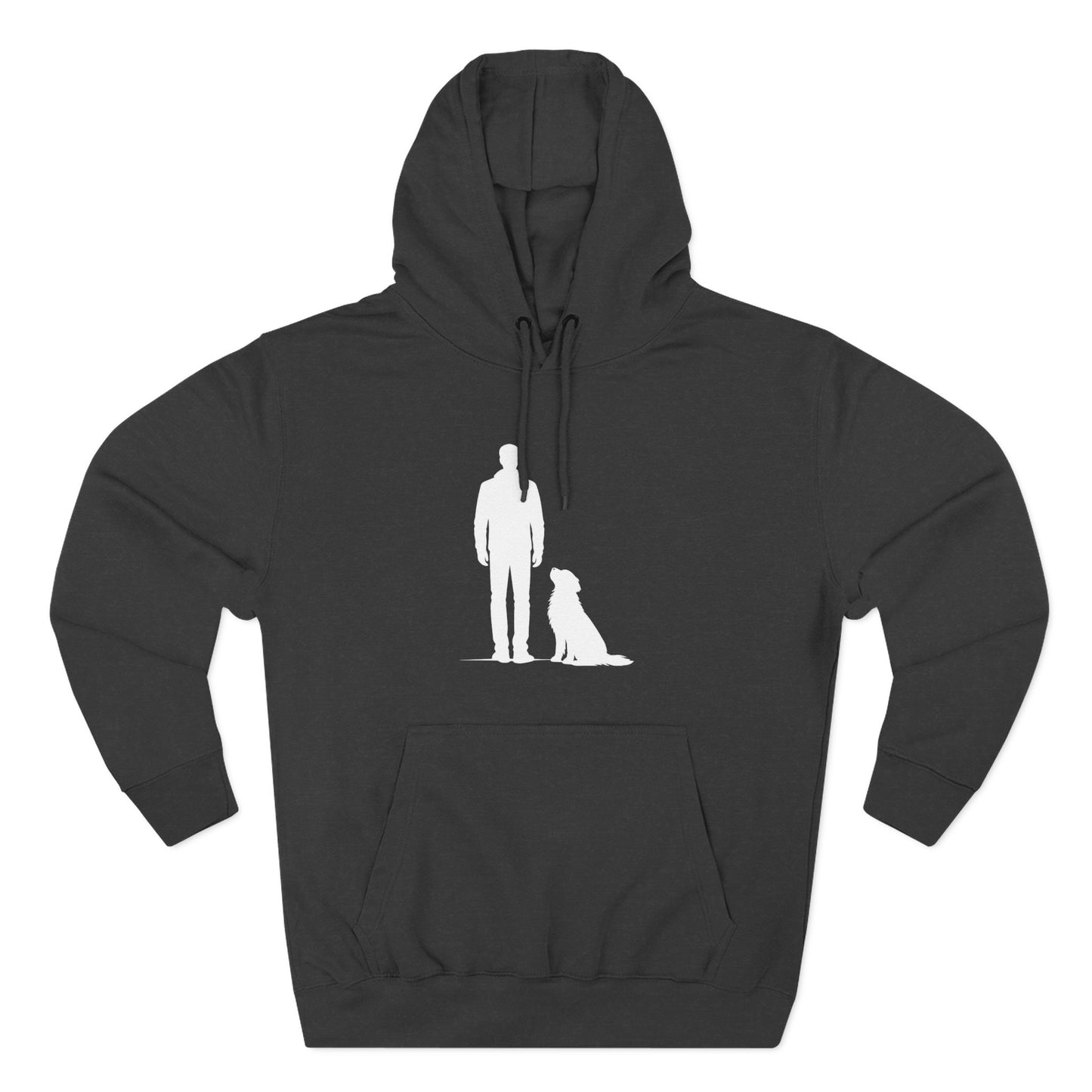 Man and Golden Retriever Silhouette Hoodie | Minimalist Dog Bond Pullover Sweatshirt