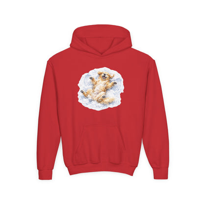Youth Hoodie | Golden Retriever Snow Angel