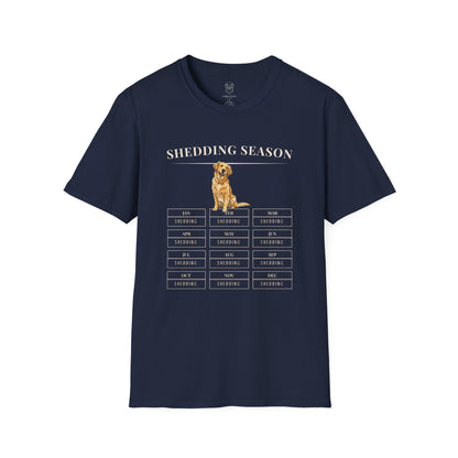 Golden Retriever Shedding Season Calendar Shirt | Funny Dog Hair T-Shirt for Pet Parents