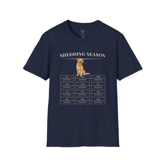 Golden Retriever Shedding Season Calendar Shirt | Funny Dog Hair T-Shirt for Pet Parents