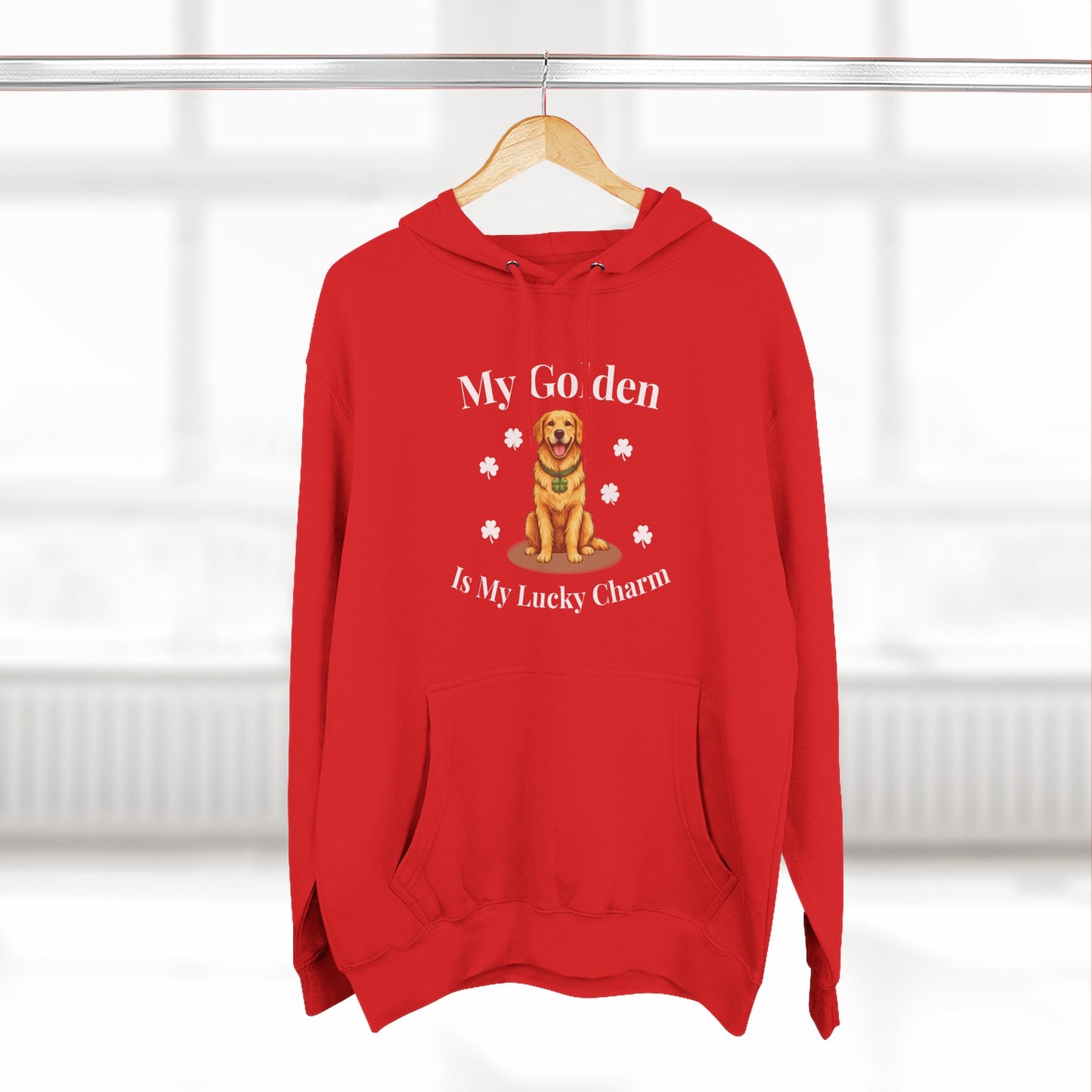 Hoodie — “My Golden Is My Lucky Charm” St. Patrick’s Day Golden Retriever Sweatshirt