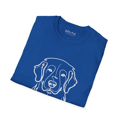 Golden Retriever Portrait Tee | Minimal Dog Art T-Shirt