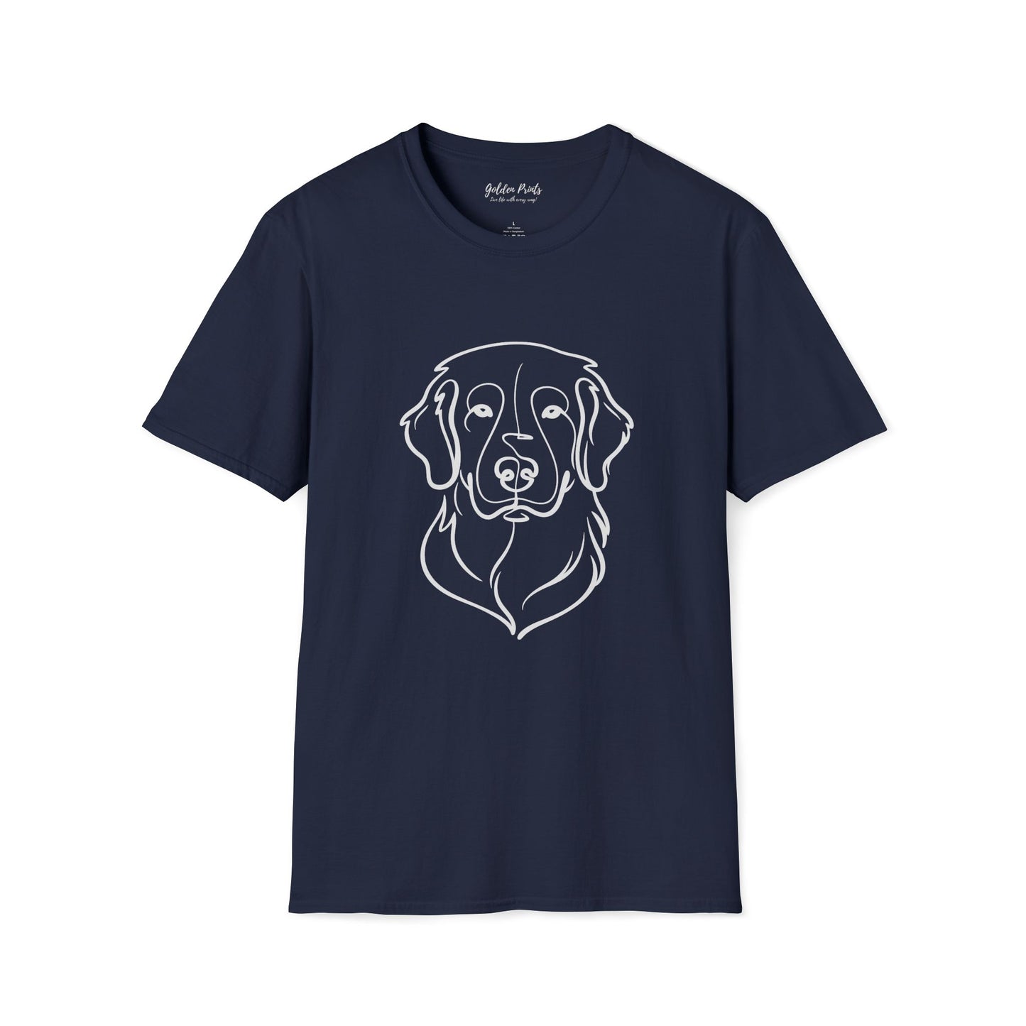 Golden Retriever Portrait Tee | Minimal Dog Art T-Shirt