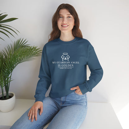 My Guardian Angel Is Golden Crewneck Sweatshirt | Memorial Dog Lover Pullover