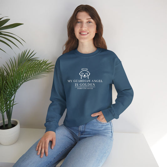 My Guardian Angel Is Golden Crewneck Sweatshirt | Memorial Dog Lover Pullover