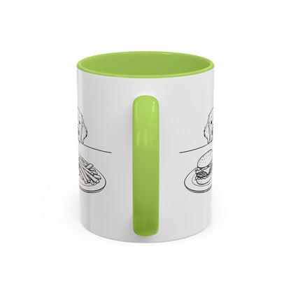 Golden Retriever Burger POV Mug | Dog Begging for Food Coffee Cup (11oz / 15oz)
