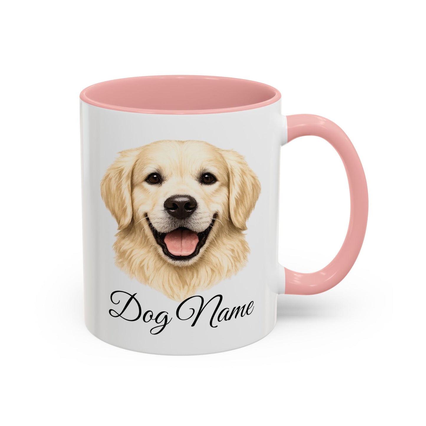 Personalized English Cream Golden Retriever Coffee Mug with Custom Dog Name (11oz & 15oz)