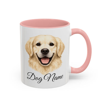 Personalized English Cream Golden Retriever Coffee Mug with Custom Dog Name (11oz & 15oz)