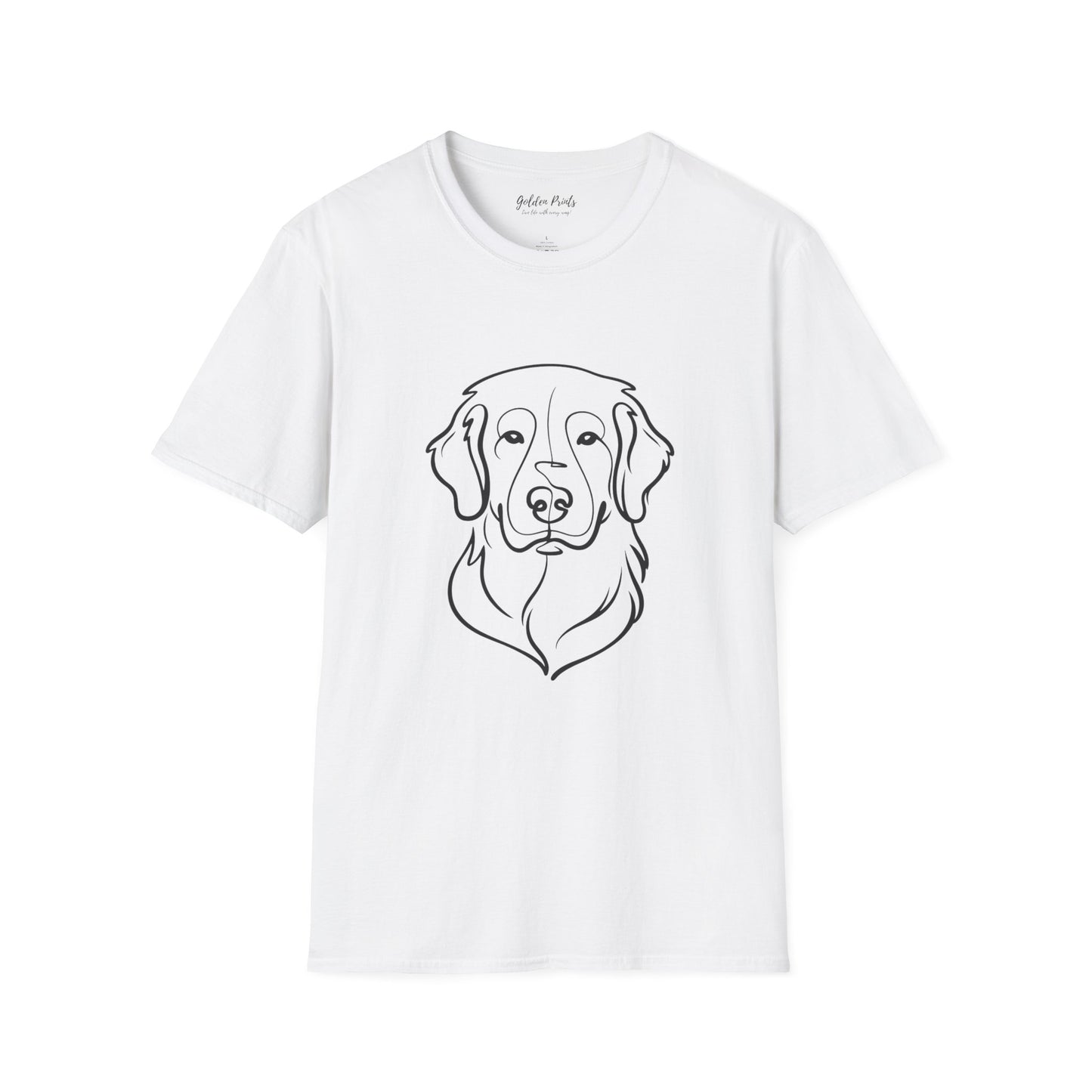 Golden Retriever Portrait Tee | Minimal Dog Art T-Shirt