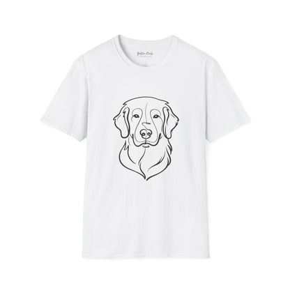 Golden Retriever Portrait Tee | Minimal Dog Art T-Shirt