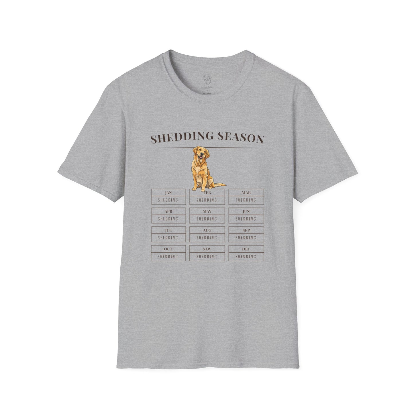 Golden Retriever Shedding Season Calendar Shirt | Funny Dog Hair T-Shirt for Pet Parents