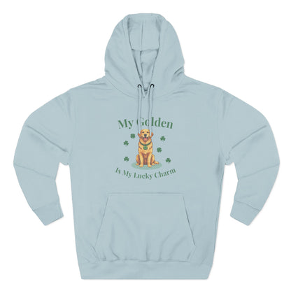 Hoodie — “My Golden Is My Lucky Charm” St. Patrick’s Day Golden Retriever Sweatshirt