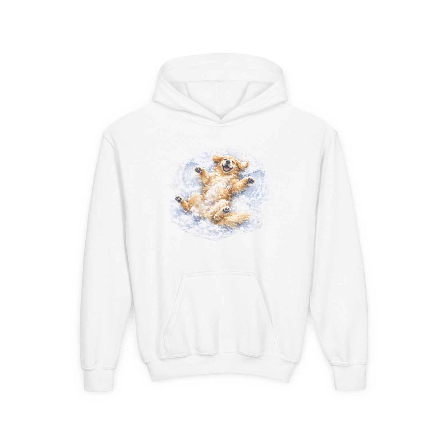 Youth Hoodie | Golden Retriever Snow Angel