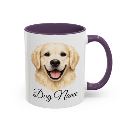 Personalized English Cream Golden Retriever Coffee Mug with Custom Dog Name (11oz & 15oz)