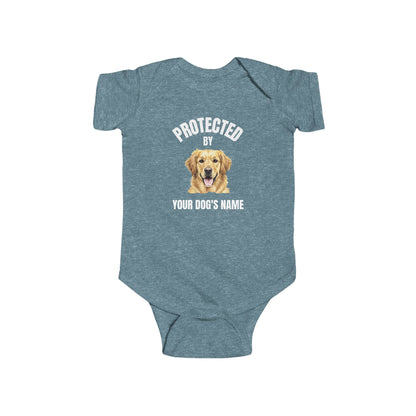 Protected by [Dog's Name] | Baby Onesie