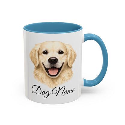 Personalized English Cream Golden Retriever Coffee Mug with Custom Dog Name (11oz & 15oz)